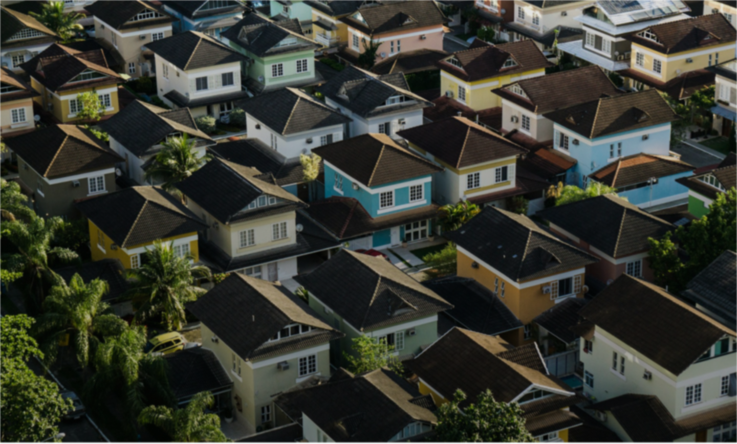 Aerial shot rendered of a neighborhood